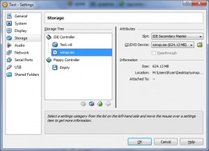 vboxwithcd VM with ISO selected