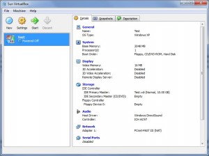 vboxwithvm Main Window with a Virtual Machine
